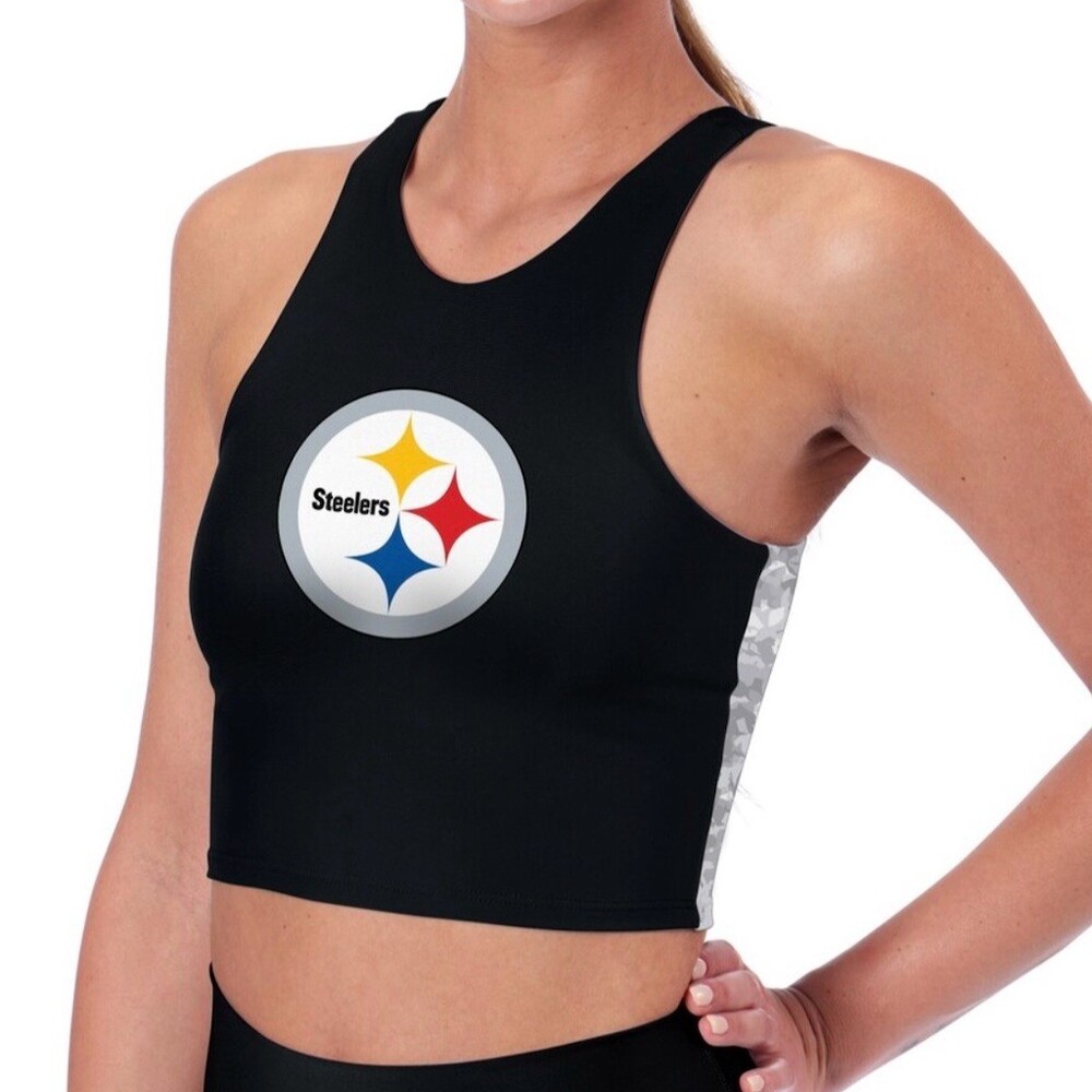 Certo NFL Pittsburgh Steelers Tank Top Womens Size M Black Gray Camo Crop